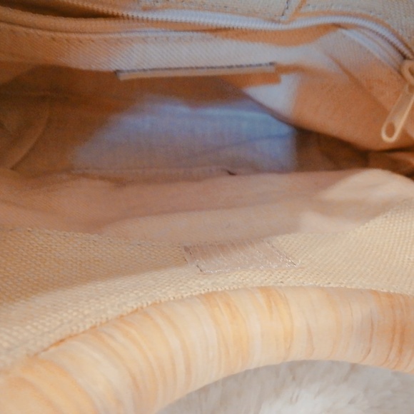 Fossil Vintage Canvas Wood Handle Summer Bag - Picture 7 of 7